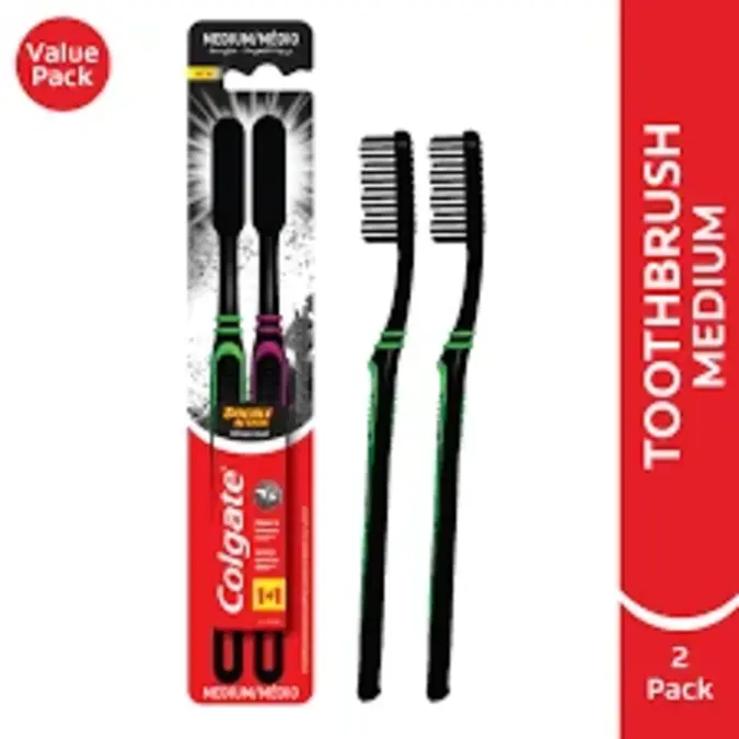 Colgate Double Action Charcoal Twin Toothbrush